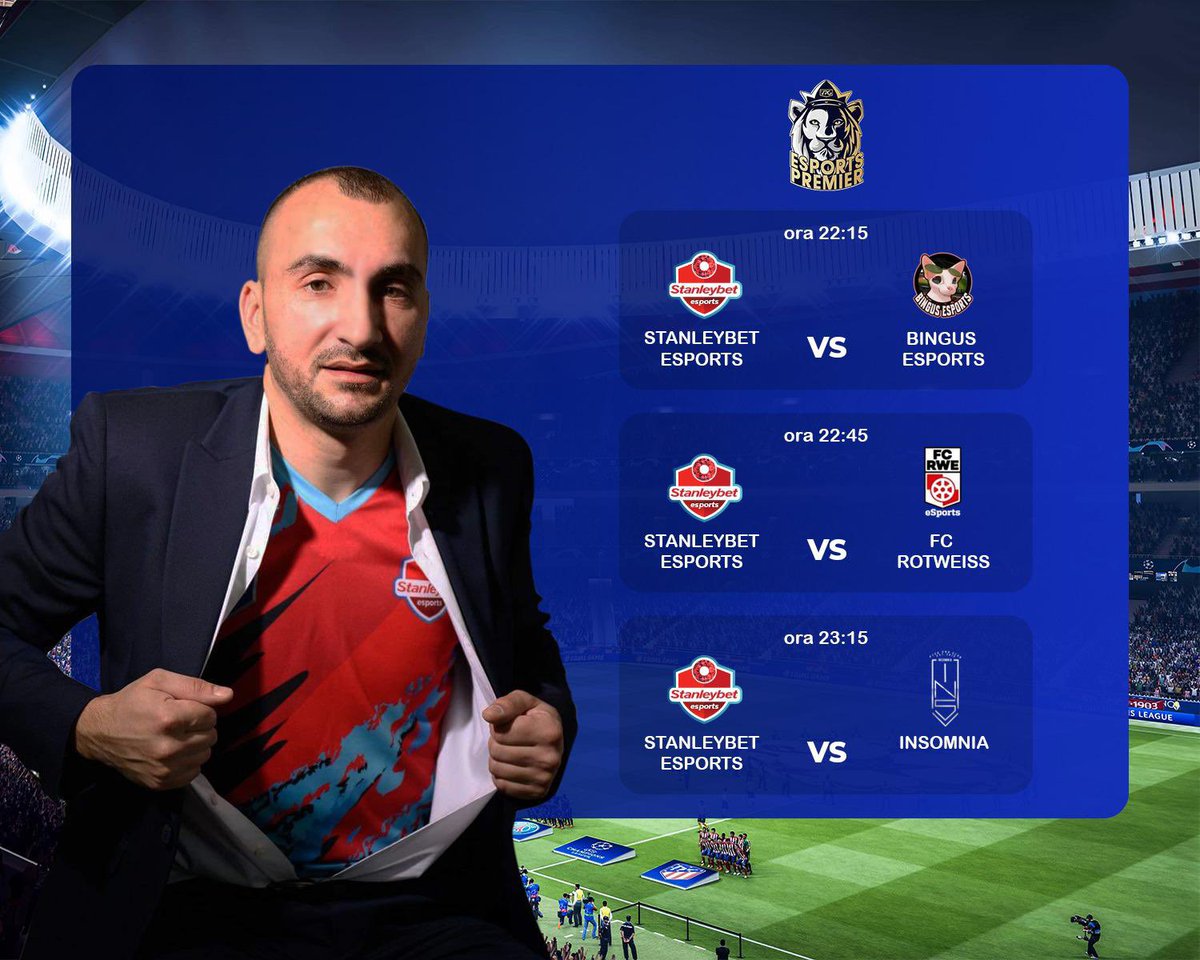 Stanley ESports (@stanleyesfifa) on Twitter photo Rollin'
Three important Premier matches are ahead of us, from where we want only 9 points.
v @BINGUSESPORTS (22:15)
v <a href="/ROTWEISSERFURT/">FC Rot-Weiร Erfurt</a> (22:45)
v <a href="/InsomniaEsports/">Insomnia eSports</a> (23:15)
<a href="/VPGPremier/">VPG Esports Premier</a> <a href="/OfficialVPG/">Virtual Pro Gaming</a> Rollin'
Three important Premier matches are ahead of us, from where we want only 9 points.
v @BINGUSESPORTS (22:15)
v <a href="/ROTWEISSERFURT/">FC Rot-Weiร Erfurt</a> (22:45)
v <a href="/InsomniaEsports/">Insomnia eSports</a> (23:15)
<a href="/VPGPremier/">VPG Esports Premier</a> <a href="/OfficialVPG/">Virtual Pro Gaming</a>
