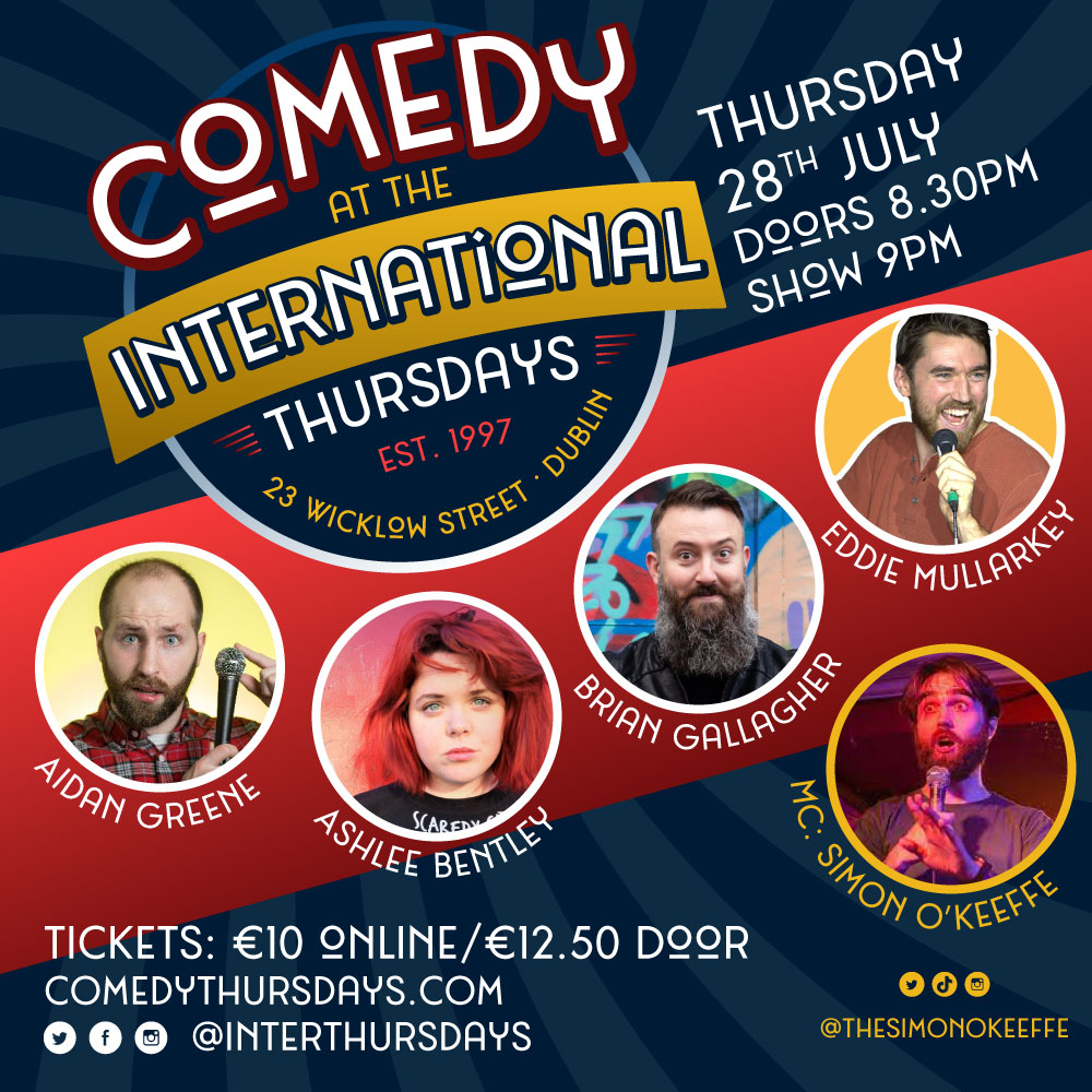 Thursday! We are back with a lineup thats so good it should be illegal
<a href="/GreeneScreen/">Aidan Greene</a> 
<a href="/RandomlyAshlee/">Ashlee</a> 
<a href="/BrianGallahad/">𝔹𝕣𝕚𝕒𝕟 𝔾𝕒𝕝𝕝𝕒𝕘𝕙𝕖𝕣</a> 
<a href="/EddieMullarkey/">Eddie Mullarkey</a> 
@thesimonokeeffe 

Thanks to <a href="/JessCaitReid/">shaky spinster</a> for the poster