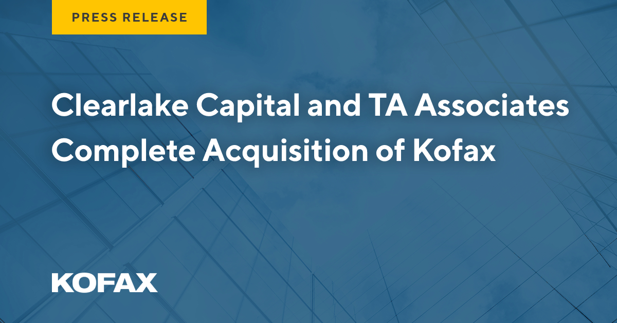 Tungsten Automation (@tungstenai) on Twitter photo We're pleased to announce that <a href="/clearlake/">Clearlake</a> and <a href="/TAAssociates/">TA Associates</a> have completed their acquisition of Kofax from <a href="/thomabravo/">Thoma Bravo</a>.
Read the press release: bit.ly/3PViSxF We're pleased to announce that <a href="/clearlake/">Clearlake</a> and <a href="/TAAssociates/">TA Associates</a> have completed their acquisition of Kofax from <a href="/thomabravo/">Thoma Bravo</a>.
Read the press release: bit.ly/3PViSxF