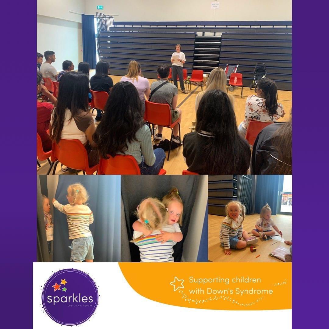 We are happy to be working with @action4youth this summer 🙏🏻 Zoe presented to them this AM while Ava and Berrie played hide &amp; seek, cuddled &amp; enjoyed colouring in! 
#action4youth #sparklesproject #buckinghamshirecharity #downsyndromeawareness #t21rocks #wcat #downrightperfect💛💙