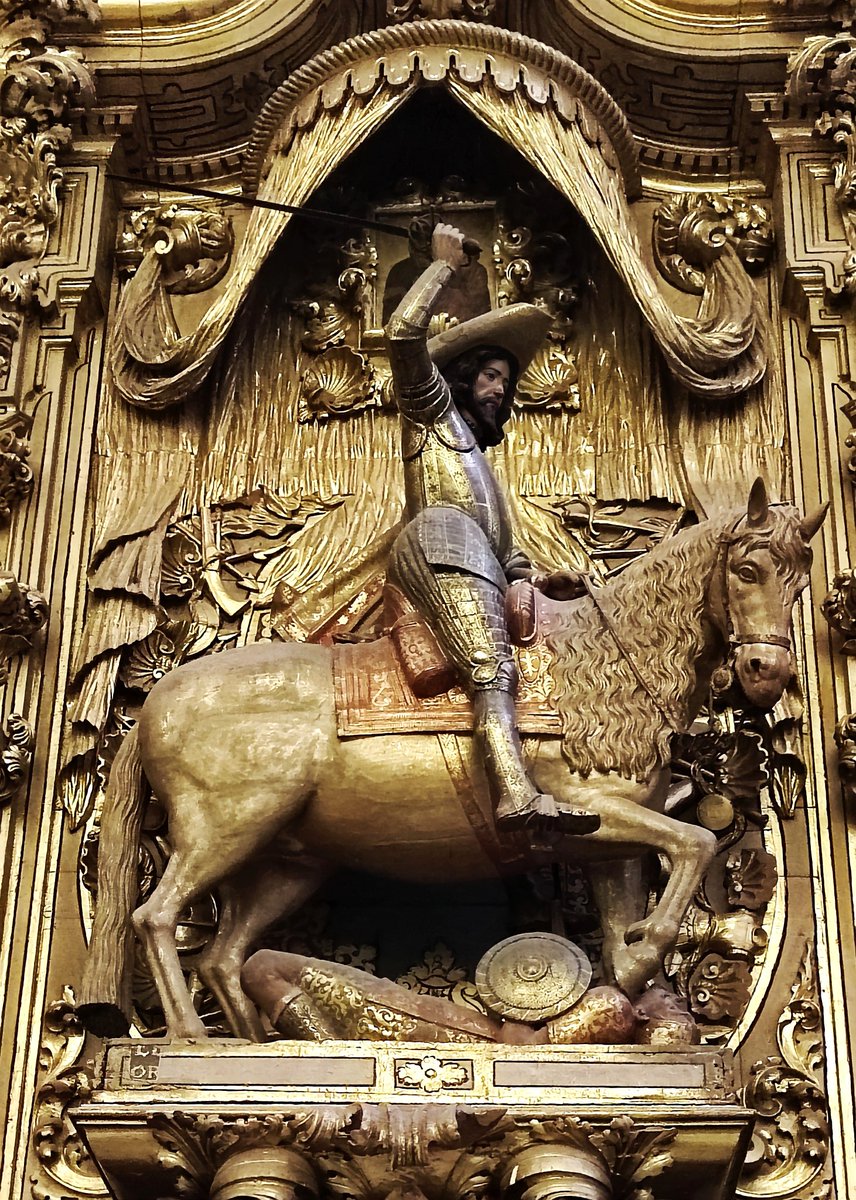 Escultura ecuestre del Apóstol Santiago del Retablo de Santiago Matamoros (1640). Madera policromada [Catedral de Granada] -- Alonso de Mena (1587-1646)

#SantiagoApóstol #Granada