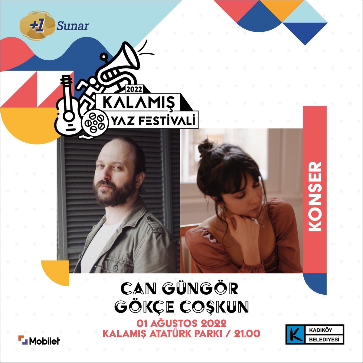 🎶 Can Güngör & Gökçe Coşkun 📅 1 Ağustos | 21.00 🎟️mobilet.com/event/can-gung…