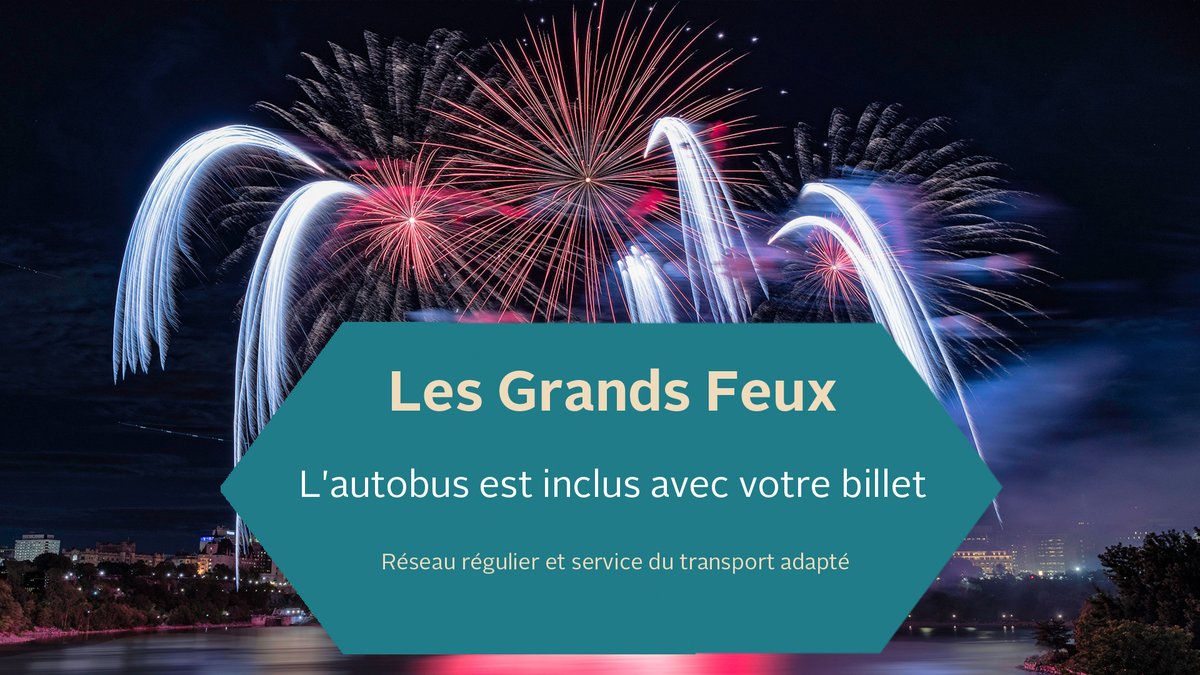 🎆 Les <a href="/GrandsFeux/">Les Grands Feux du Casino Lac-Leamy</a>  sont de retour tous les mercredis et samedis du 3 au 20 août ! 😍

Prenez l’autobus pour vous y rendre - il est inclus avec votre billet 😉. 

Pour en savoir plus 👉 bit.ly/3b3mazR