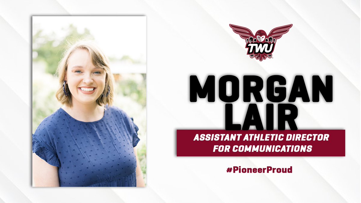 Maroon Monday News ✨

We are excited to announce the promotion of Morgan Lair to the position of Assistant Athletic Director for Communications!

📰: twuathletics.com/news/2022/7/25…

#PioneerProud