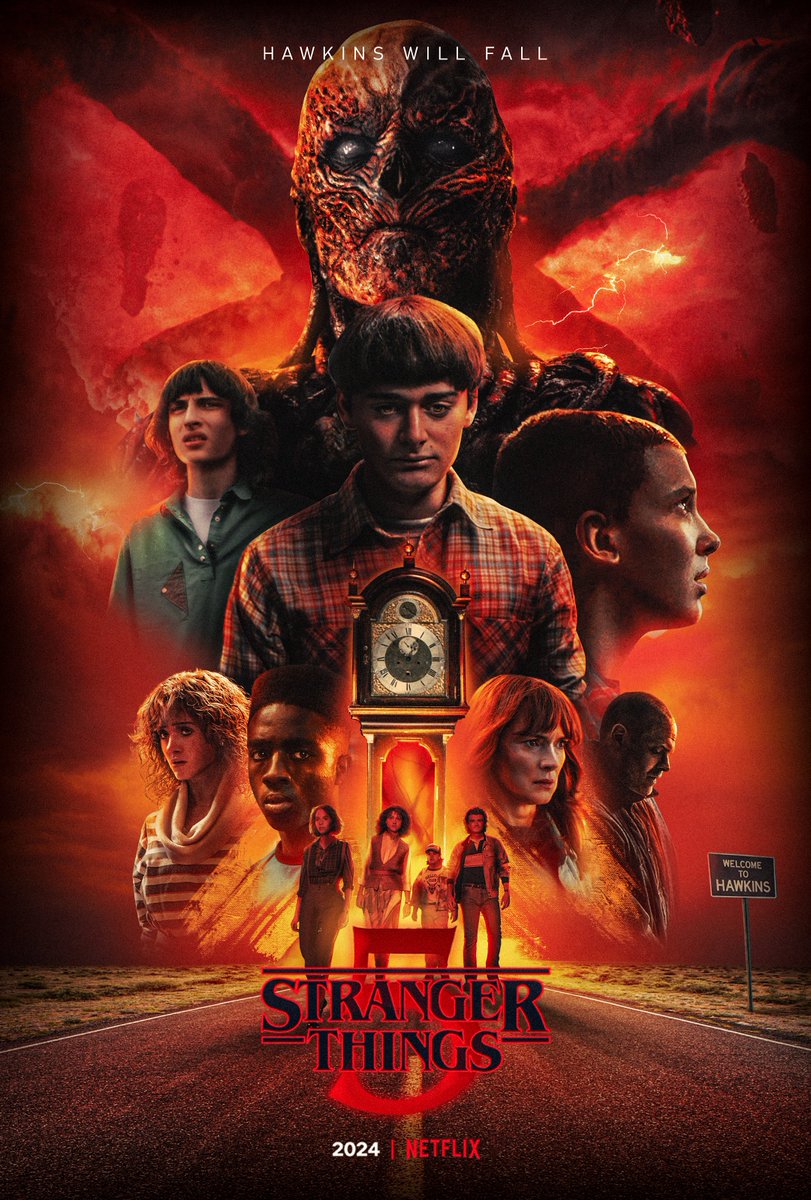 Axel Almirón on X: STRANGER THINGS 5 POSTER FANART 🔥🕰️ Hawkins Will  Fall #strangerthings #strangerthings5  / X