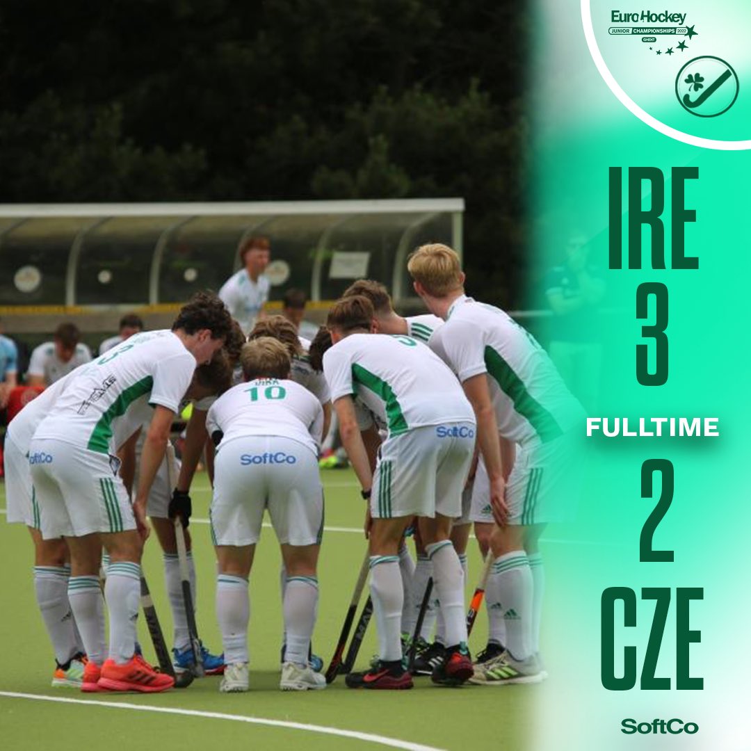 FULLTIME 
IRL ☘️ 3-2 🇨🇿 CZE

Goals: 6’ Louis Rowe
10’ Adam Walker
39’ Adam Walker
#EHJC2022