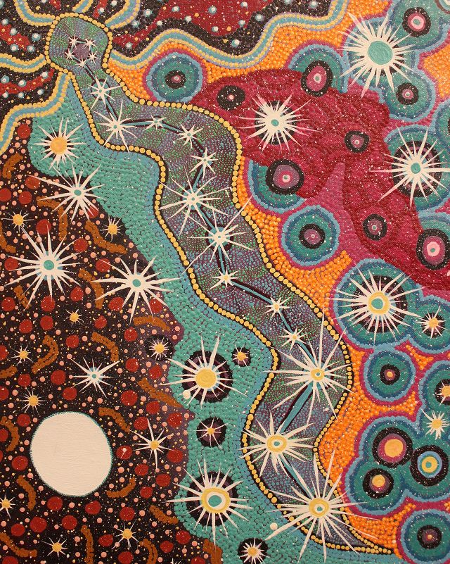 'Hydra the Water Serpent', by Nerolie Blurton (Aboriginal artist and Badimia, Yamaji, Noongar woman); via 'Share in the wonder of the Shared Skies exhibition' legacy.southafrica.net/blog/en/posts/…