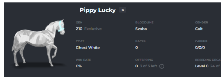 LuckyJackamoto's tweet photo. RT giveaway for this horse for Lucky Maiden 4 courtesy of @r0u  @kkirk55 @ZedDiamondHands who decided to pass it on to smaller/newer stable!!!! Thanks guys!!! Perion will also reimburse the token cost! Choosing the winner in an hour or 2! RT! https://t.co/qNIvLPme3d https://t.co/brMkv2TSVe