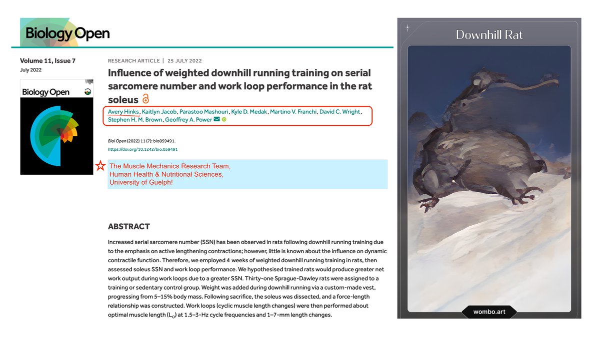 UofG_HHNS's tweet photo. ⏰JUST PUBLISHED!
🗞️Biology Open

🐀Weighted Downhill Running &amp; Rat Solei
🔬Investigation of Mechanical Function Adaptations!
🔎How? https://t.co/WCyXuEjV4E

🎓Avery Hinks, MSc @UofG_HHNS!
🥼Prof. Geoff Power's Lab Team @UofGResearch!
🔗https://t.co/PQP62JCB5m

🏛️#UofG #UofGCBS https://t.co/YRiLD6HrcZ