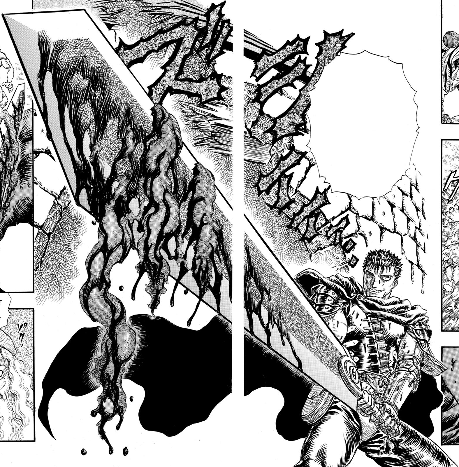 Kentaro Miura Art Ch 94 Vs Ch 367 Panel Composition Similarities ベルセルク Berserk Berserkart Miuraart Kentaromiura 三浦建太郎 Berserkreturn Guts ガッツ Casca キャスカ Griffith グリフィス T Co Iarvdjaoyi Twitter