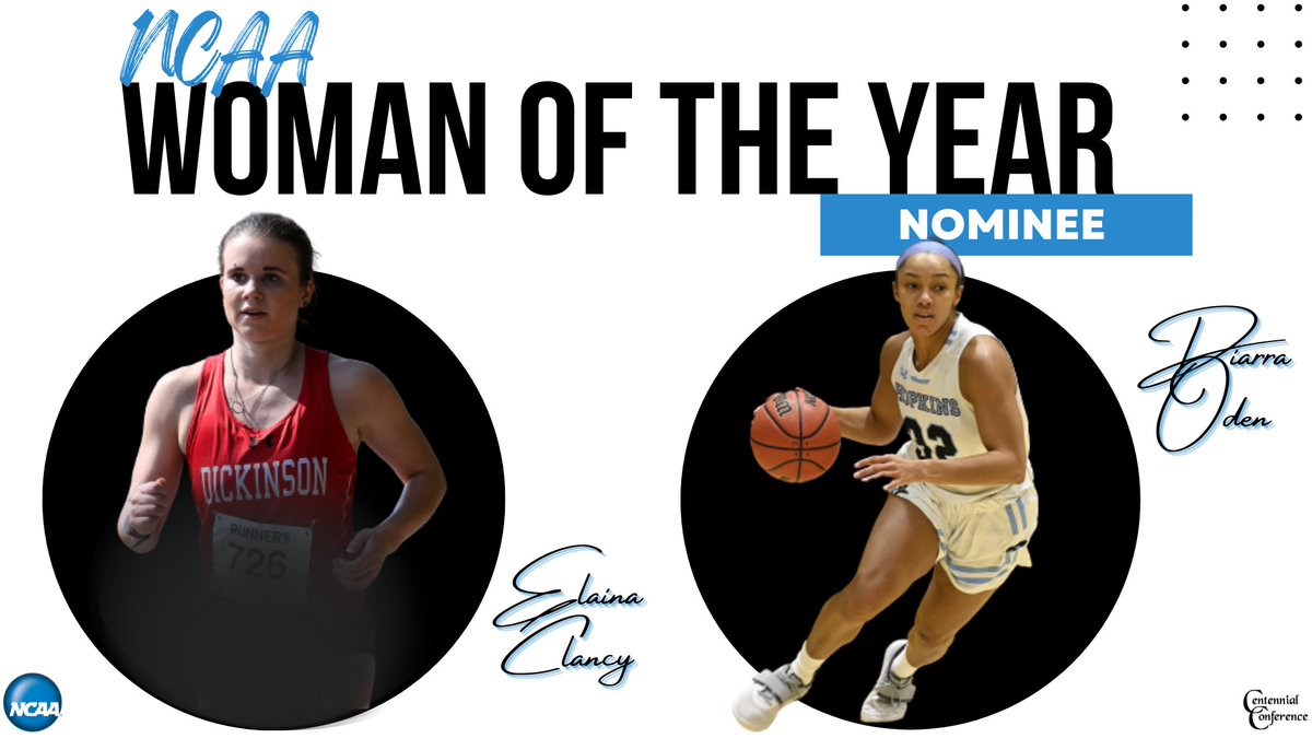 NCAA WOMAN OF THE YEAR

<a href="/DsonRedDevils/">Dickinson Red Devils</a> Elaina Clancy &amp; <a href="/HopkinsSports/">HOPKINS ATHLETICS</a> Diarra Oden chosen as #CentConf nominees for #NCAAWOTY

📰 bit.ly/3J2i5J1