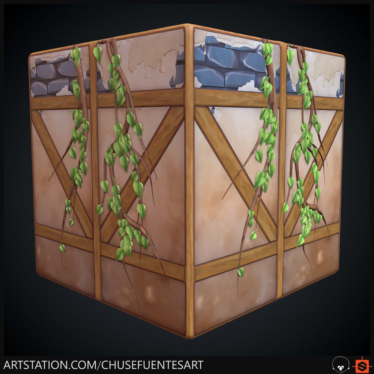 chuse_fs's tweet photo. He estado siguiendo practicando con Substance Designer y he creado esta pared estilizada con algunas variaciones https://t.co/Ons1WSilmD