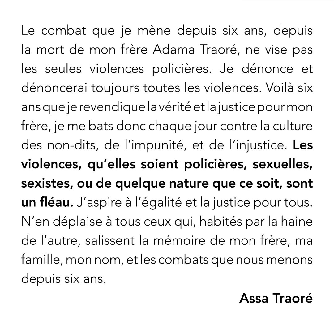 laveritepradama's tweet image. Communiqué d&apos;Assa Traoré: