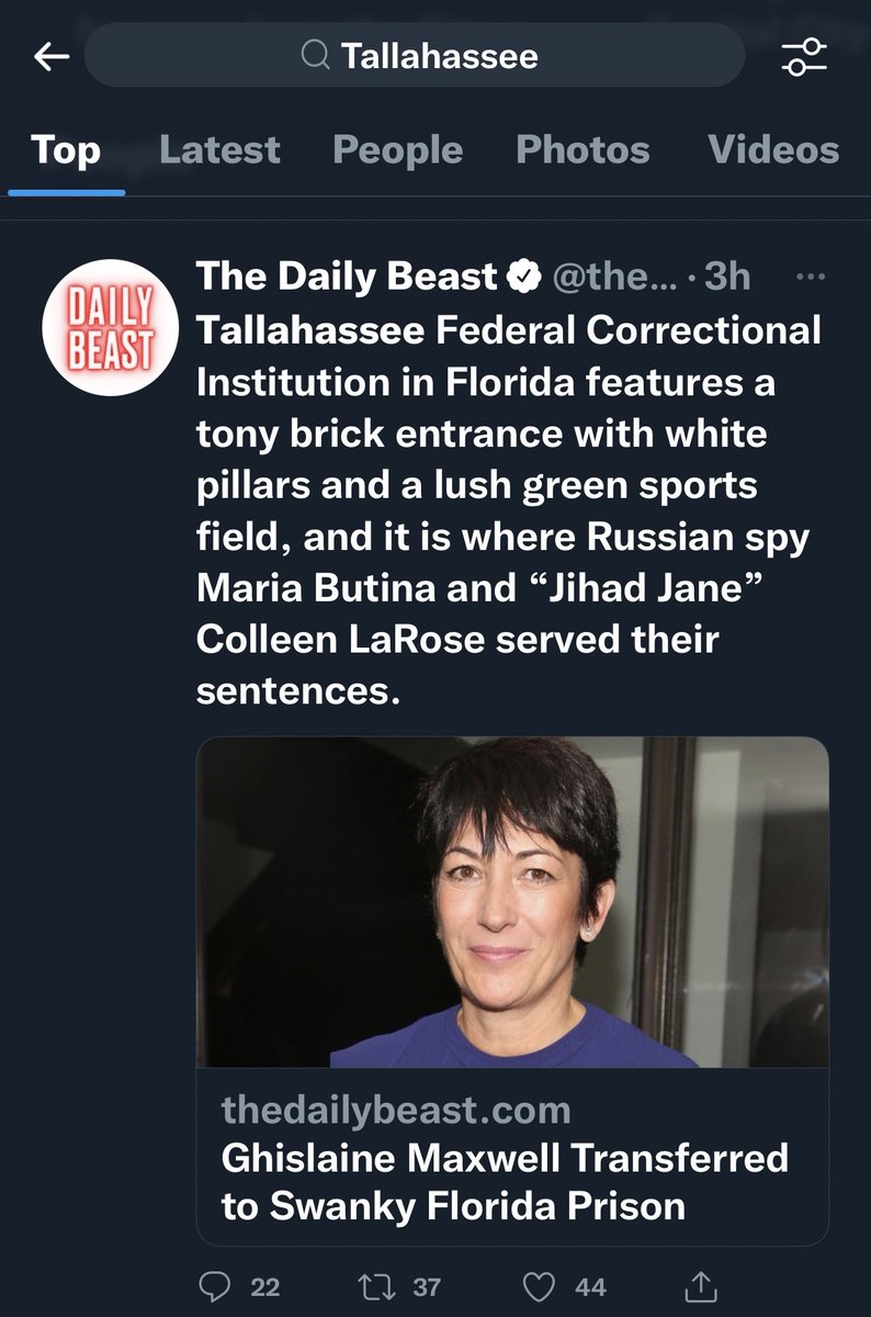 Saw my town trending… 🤦🏻‍♀️ #why #Tallahassee #GhislaineMaxwell #TallahasseeFederalCorrectionalInstitution