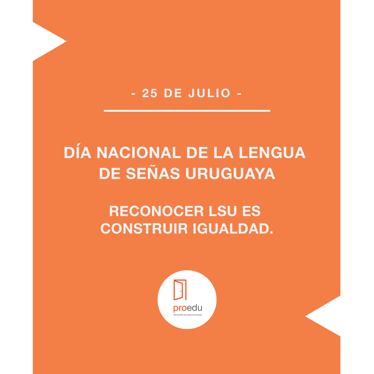 ProEduInclusiva's tweet photo. 25 de julio - Día Nacional de la Lengua de Señas Uruguaya.
Desde ProEdu celebramos la Lengua de Señas en nuestro en Uruguay.
Sigamos creciendo en el camino hacia la inclusión. https://t.co/RbMR6Yn2LH