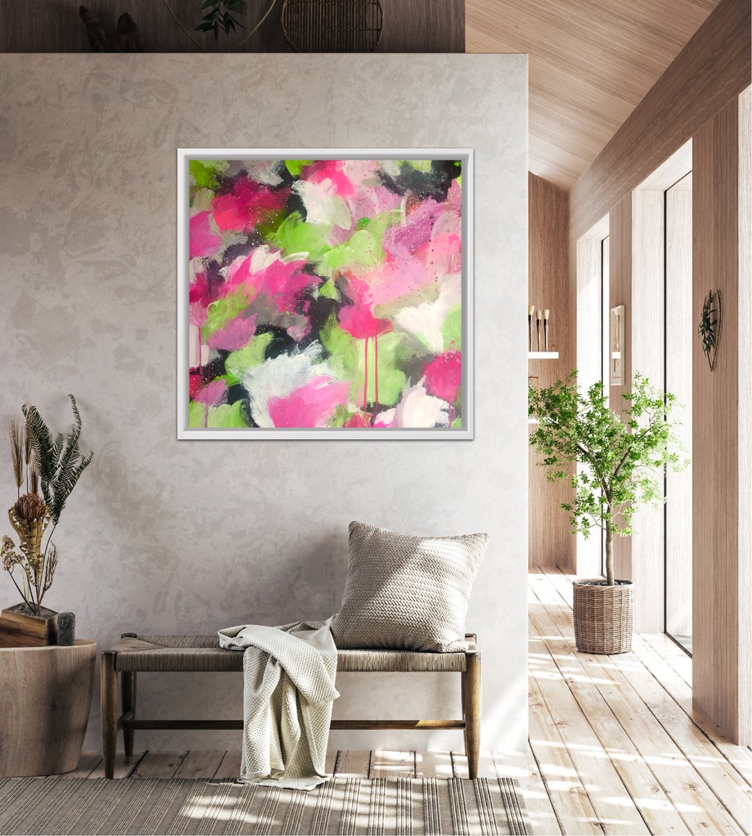 KateMLArtwork's tweet photo. ‘Watermelon Frenzy’ mixed media on canvas. #abstractpainting #colorful #contemporaryartist #pinkabstract #summer #watermelon https://t.co/jgPQM0Bdi5
