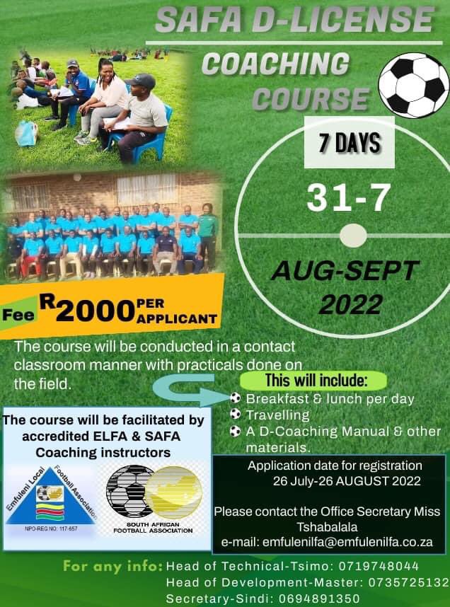 Football Stage on Twitter "SAFA D Licence Coaching Course"