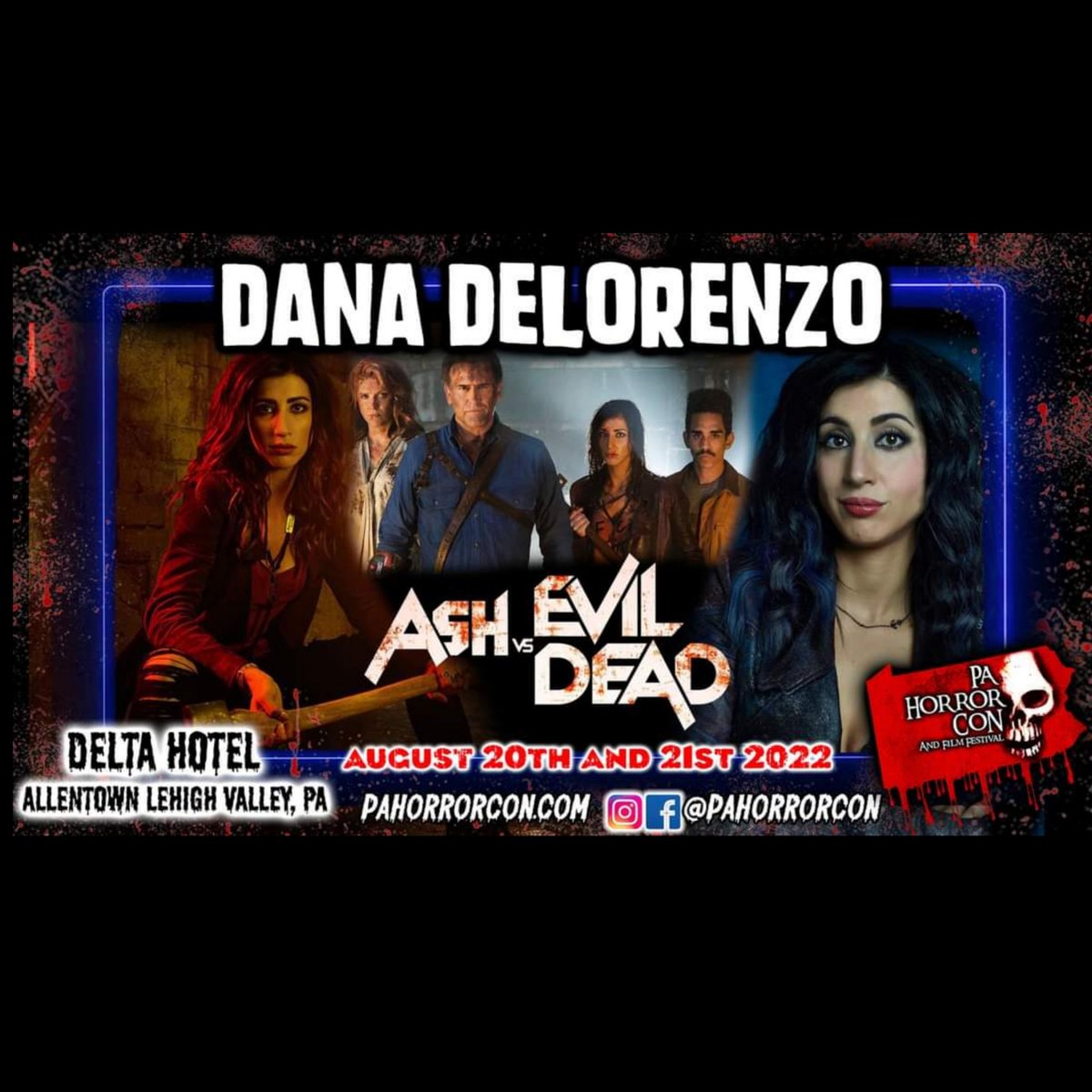 FullEmpire's tweet photo. Dana DeLorenzo joins the guest list for PA Horror Con!
Meet Dana in Allentown, PA on August 20-21!
All info visit https://t.co/80XwyP1o6v
.
.
#danadelorenzo #ashvsevildead #kellymaxwell #evildead #pahorrorcon #horrocon #fullEmpirePromotions https://t.co/yFs4zQMMkl