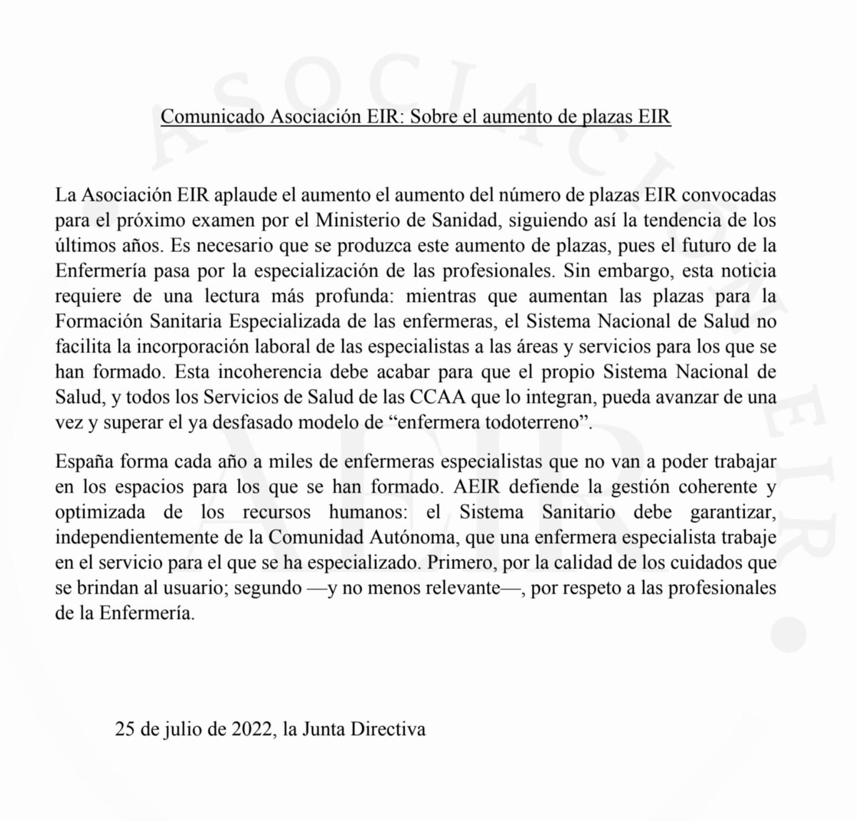 Asociaciontz's tweet photo. 📢 Comunicado en relación al aumento de plazas EIR para la próxima convocatoria.

🔴 Pedimos coherencia al Ministerio de @sanidadgob.

Sra. @CarolinaDarias formar especialistas está genial, pero ¿de qué sirve si no podemos trabajar en el servicio para el que nos hemos formado? https://t.co/WjzTSOVHtm