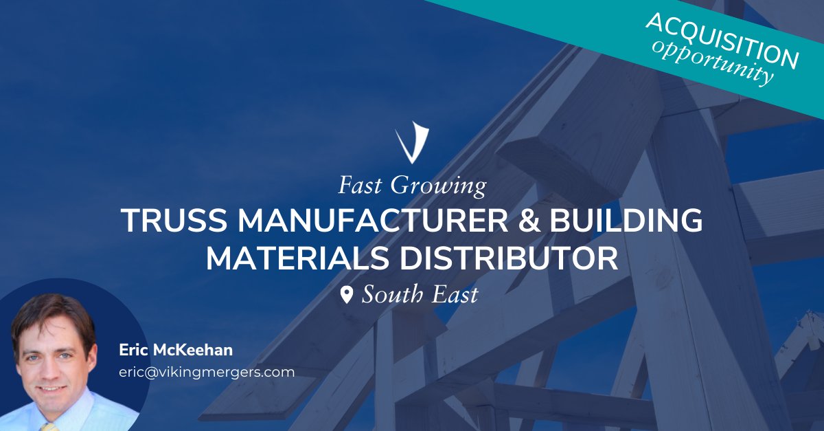 NEW LISTING: FAST GROWING TRUSS MANUFACTURER &amp; BUILDING MATERIALS DISTRIBUTOR ​​#businessbroker #businessowners #sellabusiness #vikingmergers  vikingmergers.com/listing/10641/…