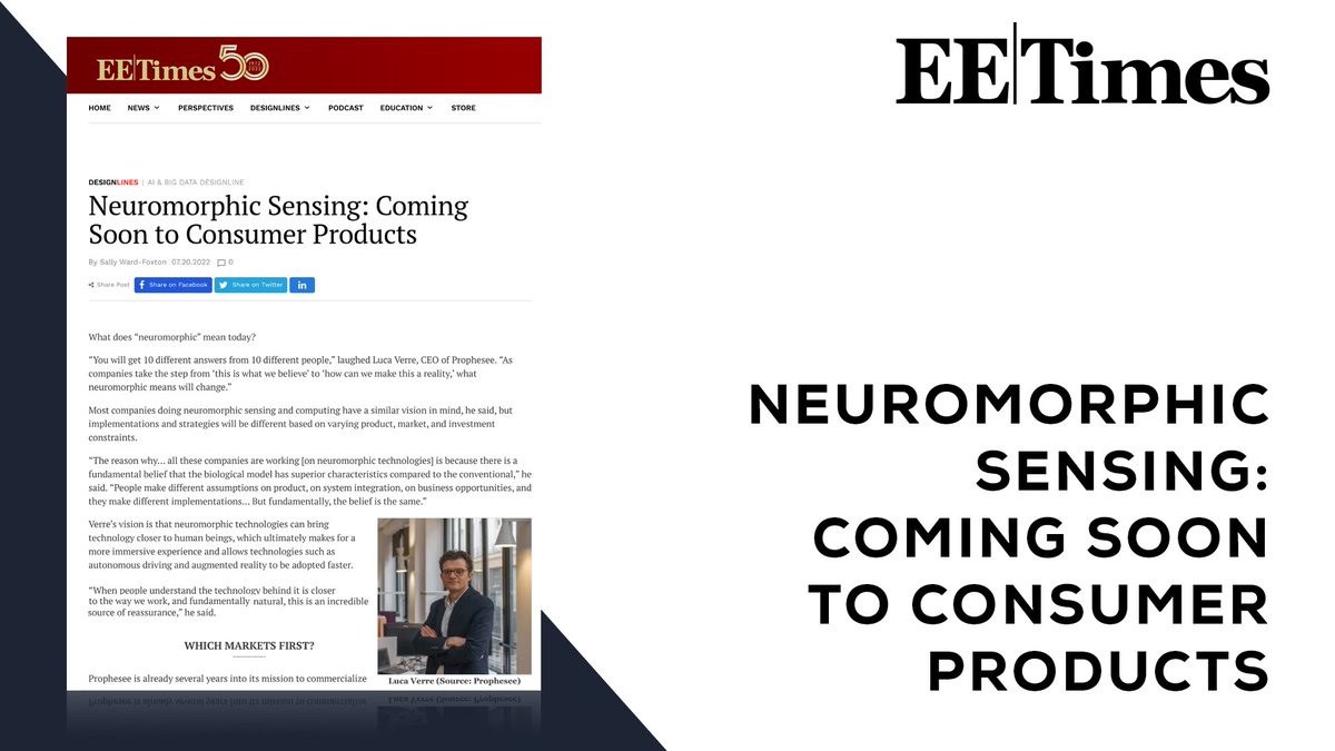 Prophesee_ai's tweet image. Great interview by @SallyWF w/ @lucaverre in @EETimes on the state of #neuromorphic sensing &amp;amp; #eventbasedvision. Fueling new growth in new areas through #opensource tools &amp;amp; models, our collaboration w/ @Sony, &amp;amp; growing ecosystem of developers.
👉 eetimes.com/neuromorphic-s…