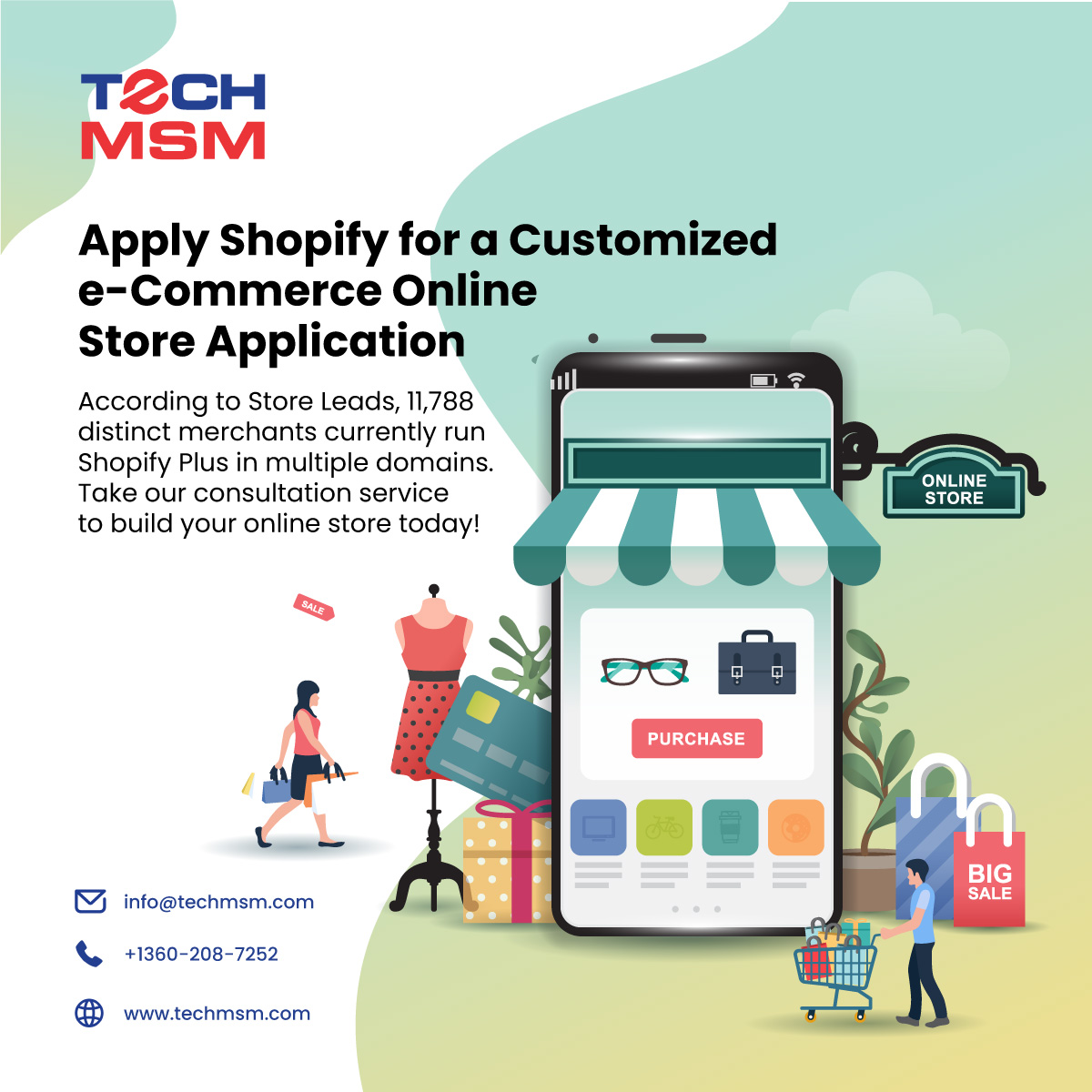 TechMSM1's tweet image. According to Store Leads, 11,788 distinct merchants currently run Shopify Plus in multiple domains. Take our consultation service to build your online store today!