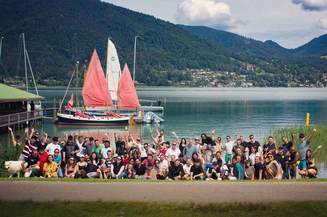 What a perfect day from <a href="/weareKONUX/">KONUX</a> offsite at Lake Tegernsee. It turns out "grit" can mean jumping into an alpine lake, in the morning, in the rain, and making so much of your own sunshine that the universe rewards you with light!