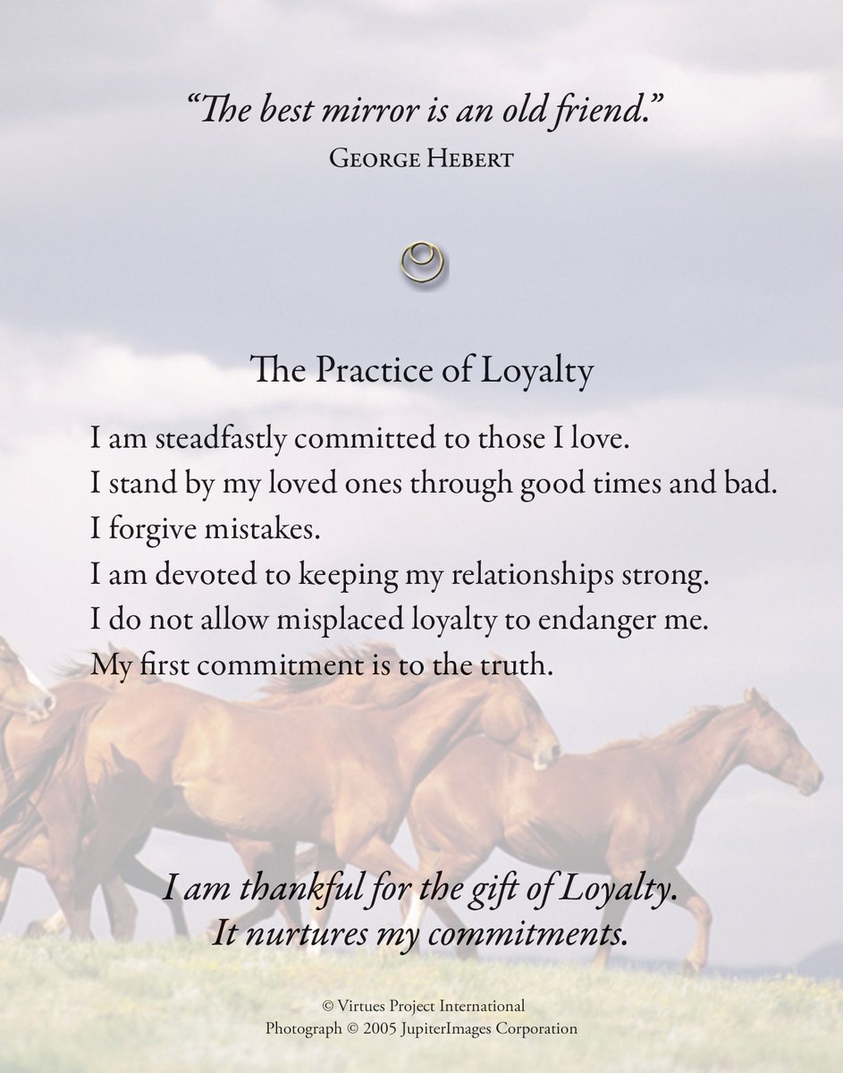 VIRTUE OF THE WEEK (7.25.22): Loyalty - Unwavering faithfulness and commitment to people and ideas we care about, through good times and bad.
Sign up to receive the Virtue of the Week by email:
cfvi.net/programs/virtu…