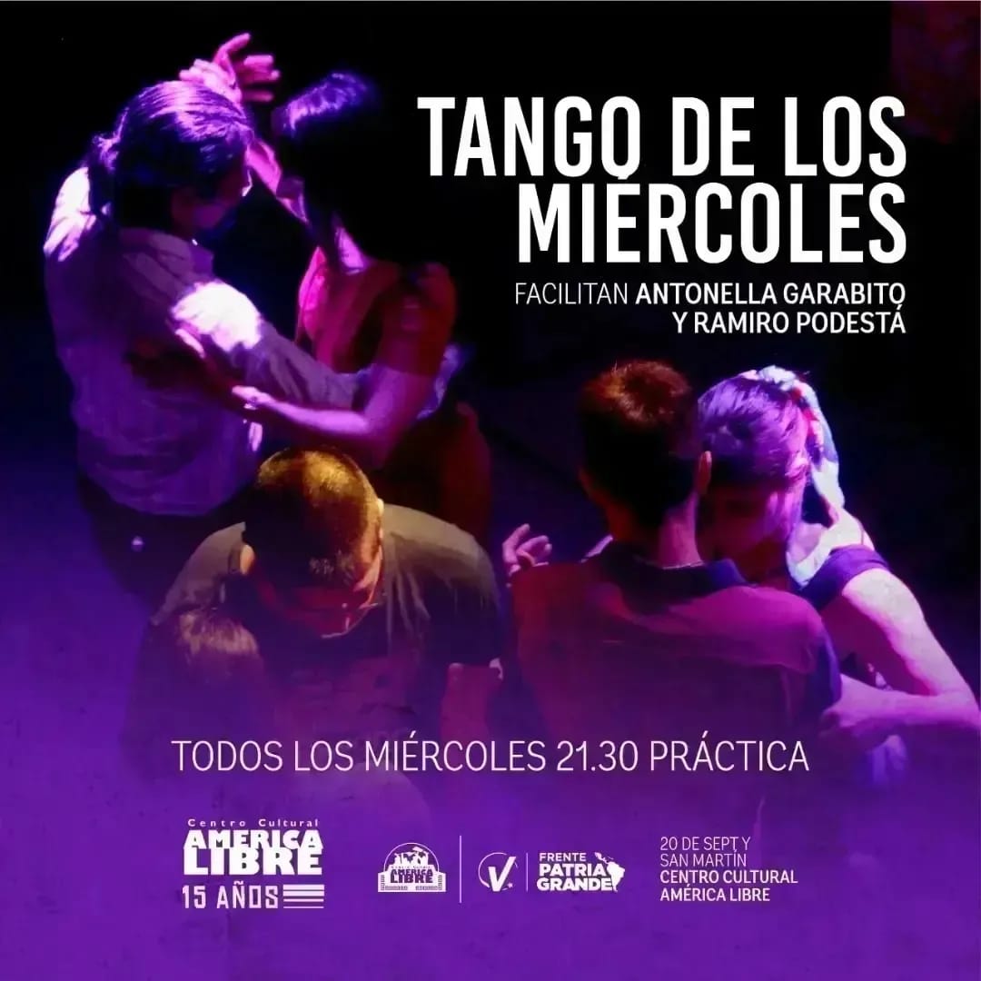 ccamericalibre's tweet photo. ✨#VacacionesDeInvierno en el América💜

👠MIÉRCOLES:TANGO
👉 Con @ramiropodesta y @lepetitgarabito
🕗  A partir de las 20,30:Clase abierta y Práctica de tango.

🇦🇷 JUEVES:PEÑA
🕗 19hs:Clase de Danzas Folclóricas 
🕘 21 hs: Peña con SENTIMIENTO FOLK- Cata Pelliza y Nico Mancini https://t.co/XOygjJ9iFJ