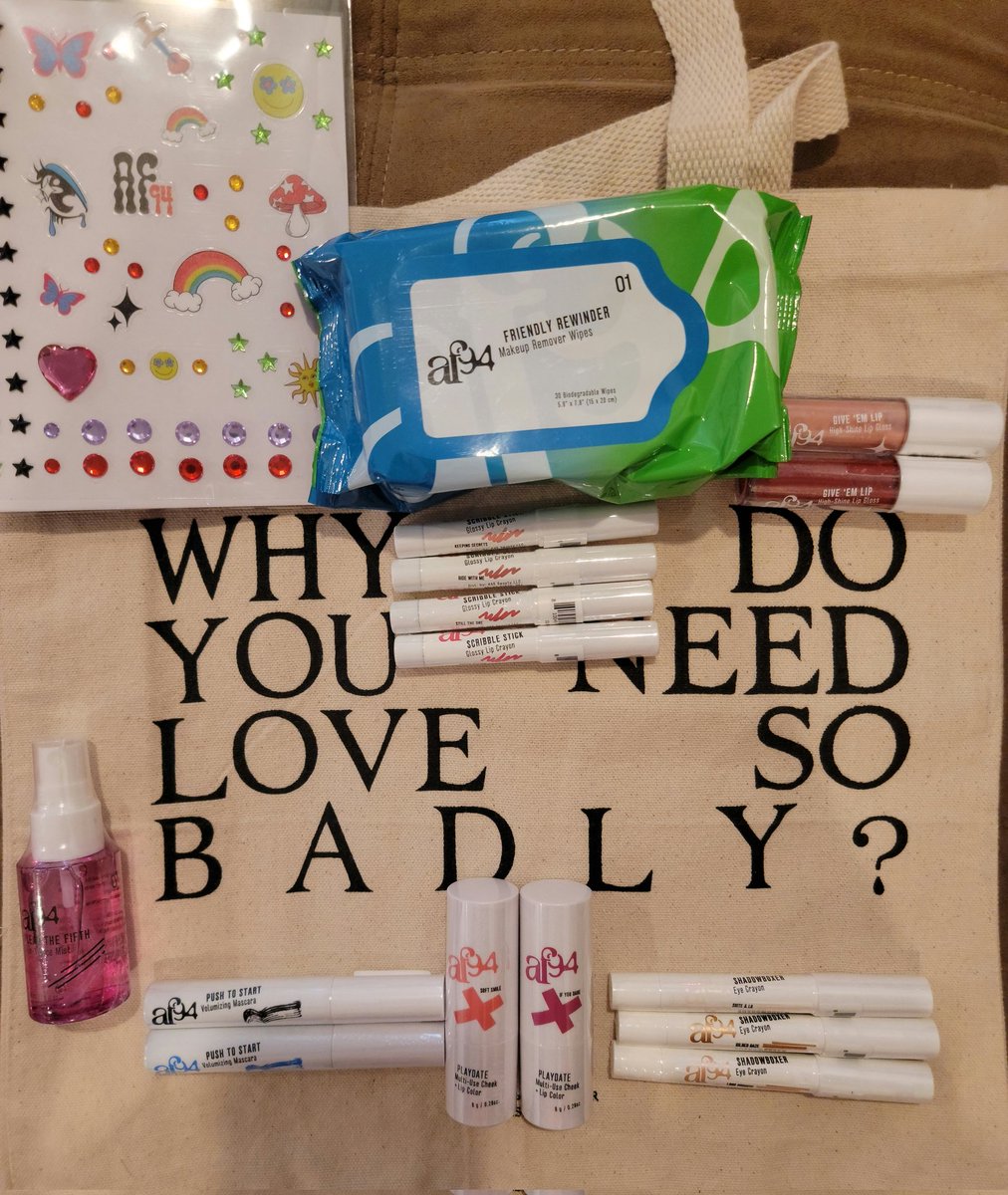 Happy #af94 launch day to those who celebrate! *Officially* available in @Walmart stores and at af94.com today! 🤩 @af_ninetyfour @halsey #halsey #madetoplay .... fave so far are the scribble sticks & blue mascara which I'm 100% wearing to the Cubs game tonight