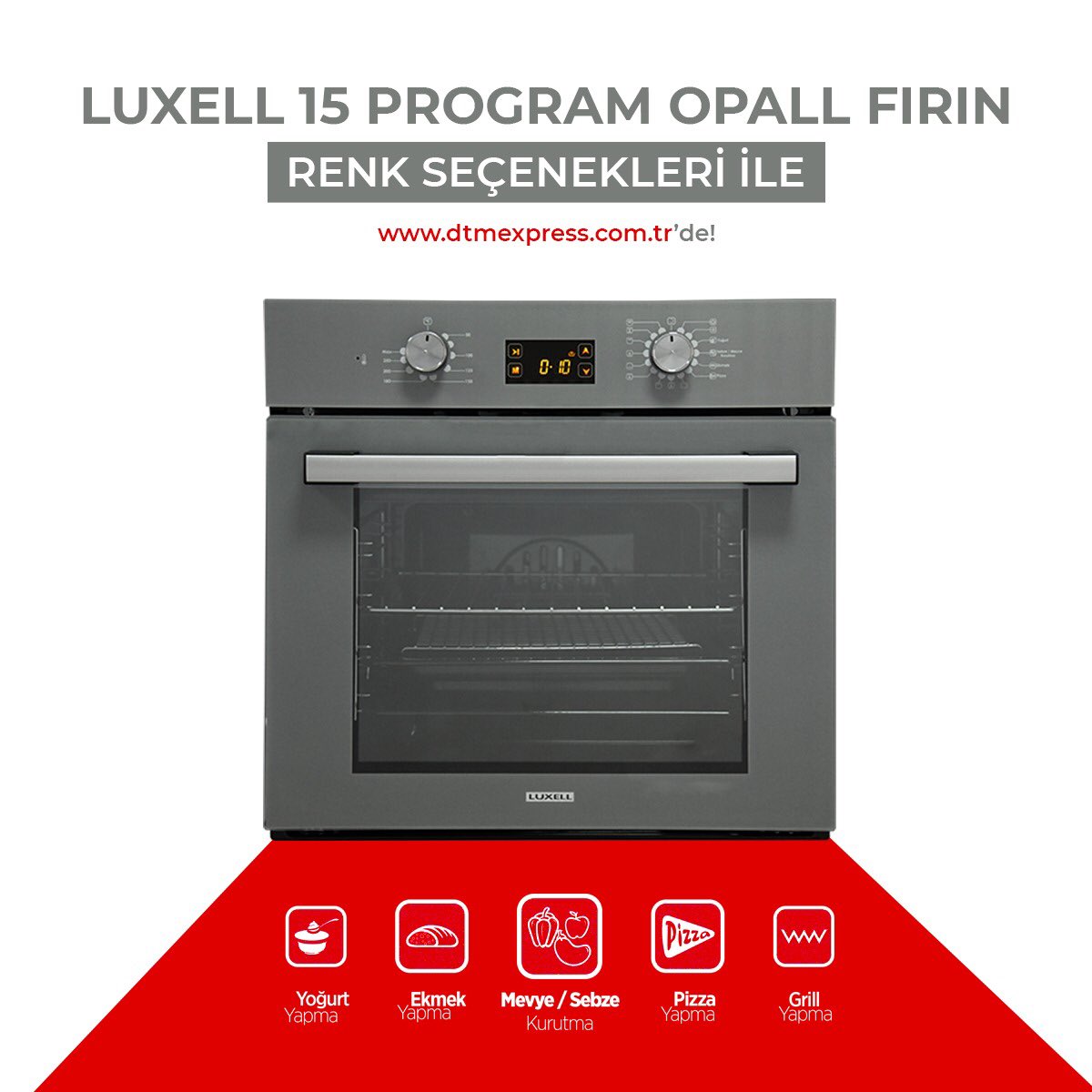 Luxell 15 program Opall fırın siyah gri ve beyaz renk seçenekleri ile sizleri bekliyor ✨

#Luxell #ankastre #ankastreset #ankastrefırın #dtmexpress #Luxellankastre #luxellopall #luxellopallset #bimaktuel #a101aktüelürünler