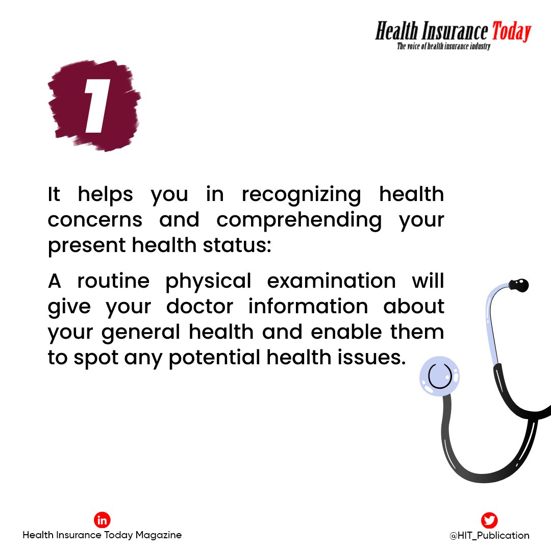 HIT_Publication's tweet image. #prevention , they say, is way better than #cure.

Everyone needs to have medical check-ups done from time to time and here are FIVE reasons why you should take it serious👇

#HealthInsuranceToday #Health #HealthTips #Nigeria #UN #insurance