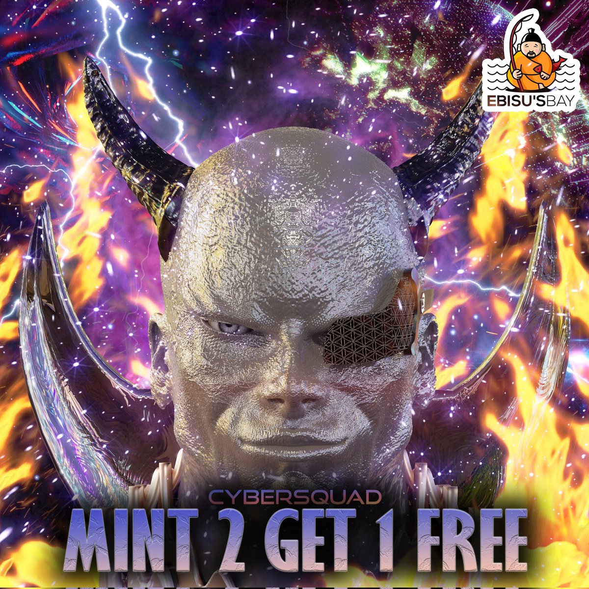 24 hour offer! 

Mint Now:app.ebisusbay.com/drops/cyber-sq…
-3 Random Participants will win 100 CRO each🤑
-You will get 1 free for every 2 CyberSquad you mint!
-Open Ticket and send your transaction id to collect your free CyberSquads.

#cro #cronos #crofam 
<a href="/CyberSquadd/">CyberSquad CC0 - DROP IS LIVE</a> @TheKaanAsici