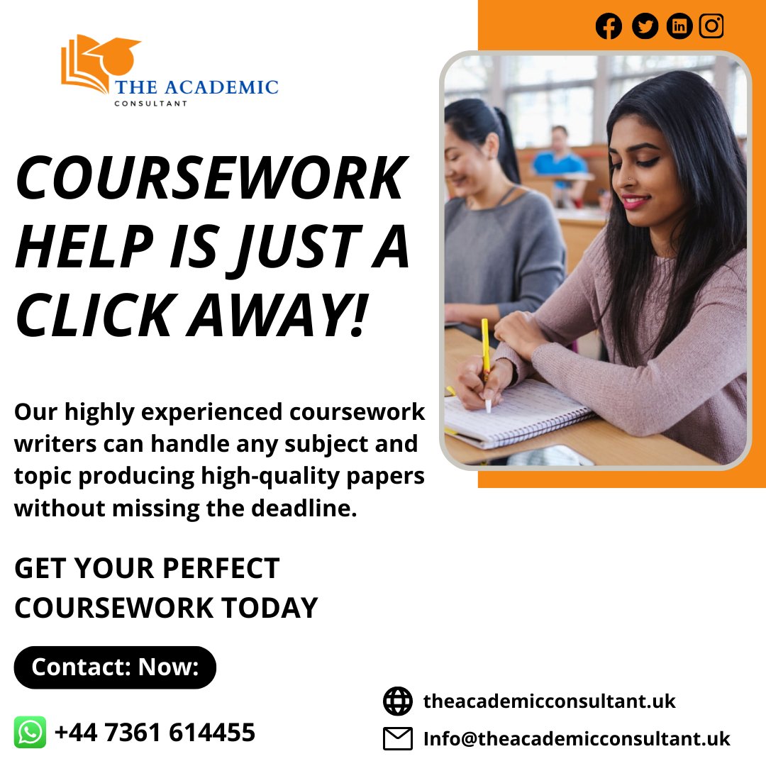 theacademiccon3's tweet image. It might be aggravating at times, with so many assignments to complete and deadlines to meet.
Order Your Task Now.
#courseworkhelp #courseworkassignmenthelp #courseworkwritinghelp #onlineassignmenthelp #writingassignmenthelp #assignmenthelp #theacademicconsultant