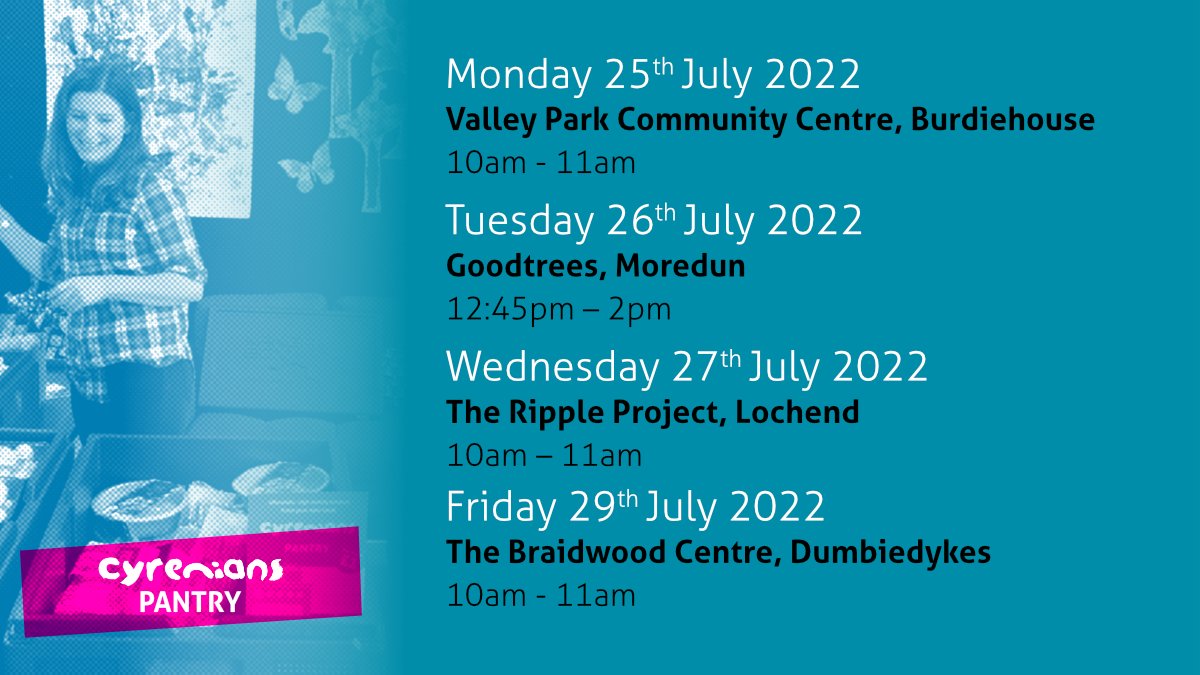 The <a href="/Cyrenians1968/">Cyrenians</a> pantries provide dignified access to a variety of foods, helping stretch a tight budget further. This week they will be at #Burdiehouse, @GoodtreesNC, <a href="/RippleProject/">The Ripple Project</a> and #Dumbiedykes. Find out more about the service: buff.ly/3PxdcKv