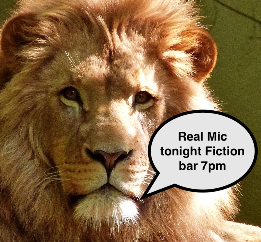 The Real mic is back tonight. Fiction bar 308 Hooper st. Bk. 7pm. Bucket.