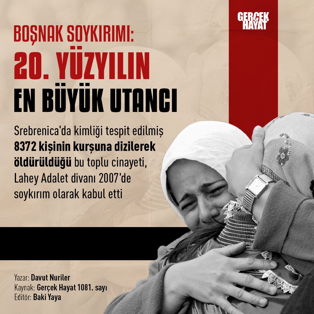 "Balkanlar, sonu gelmeyen çatışma, sürgün ve soykırımlarla anılan bir bölge. En çok zarar gören kesim ise İslâm dinine mensup Türkler, Boşnaklar ve Arnavutlar" 

🖋Gerçek Hayat yazarı <a href="/davutnuriler/">Davut Nuriler</a> kaleme aldı

Yazıyı okumak için tıklayın👇
🔗gzt.com/infografik/ger…