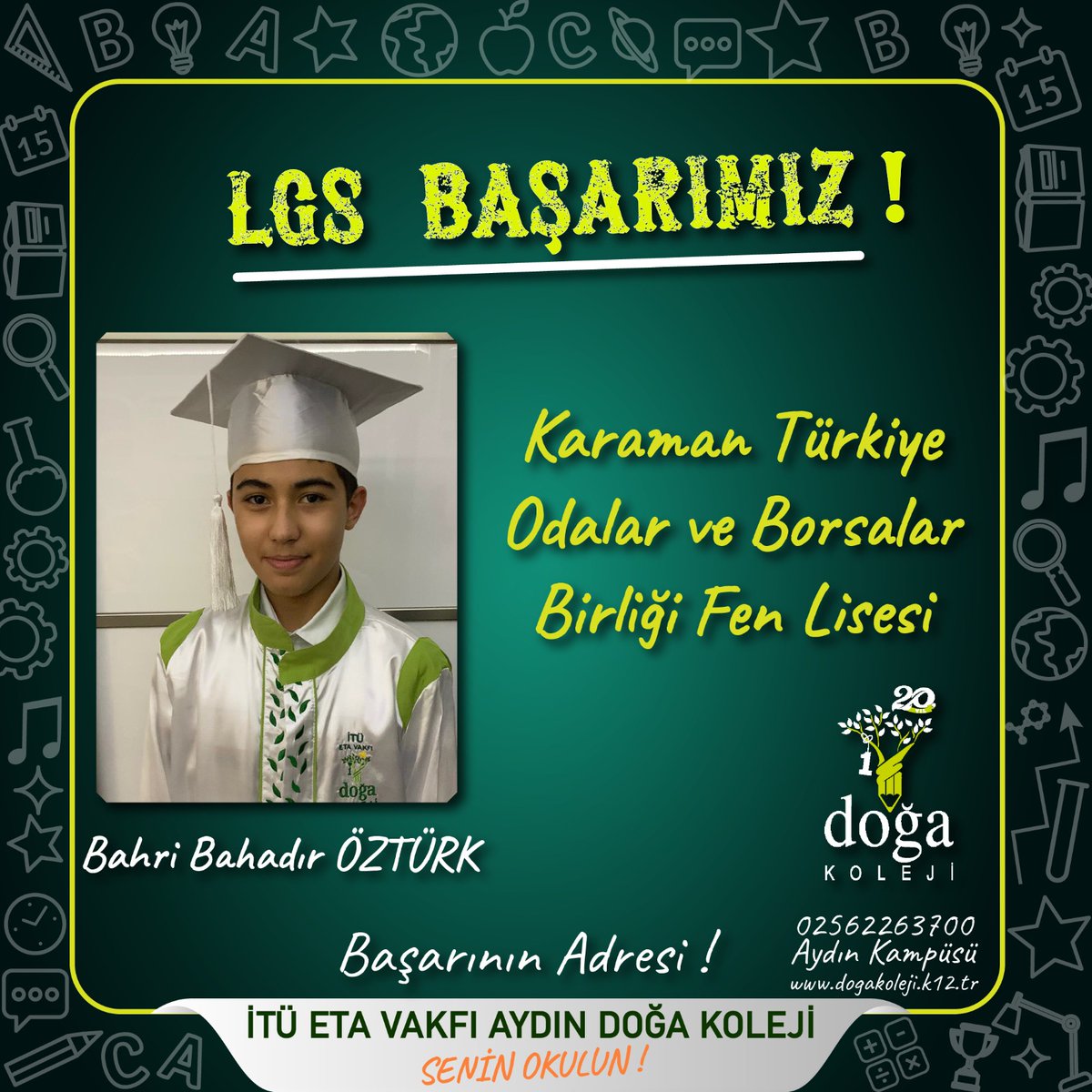 Aydın Doğa Koleji (@dogakolejiaydin) on Twitter photo Aydın Doğa Koleji LGS’de Yine Zirvede 🥇
Aydın Doğa Koleji olarak 2022 LGS yerleştirme sonuçları ile başarımızı taçlandırdık. Emeği geçen tüm öğrenci, öğretmen ve velilerimizi tebrik ederiz.
@aliaykut0909 <a href="/huseyinbas87/">Hüseyin BAŞ</a>
<a href="/GungerHulya/">Hülya Köse GÜNGER</a> <a href="/Sedaahan8/">Seda Şahan</a> Aydın Doğa Koleji LGS’de Yine Zirvede 🥇
Aydın Doğa Koleji olarak 2022 LGS yerleştirme sonuçları ile başarımızı taçlandırdık. Emeği geçen tüm öğrenci, öğretmen ve velilerimizi tebrik ederiz.
@aliaykut0909 <a href="/huseyinbas87/">Hüseyin BAŞ</a>
<a href="/GungerHulya/">Hülya Köse GÜNGER</a> <a href="/Sedaahan8/">Seda Şahan</a>