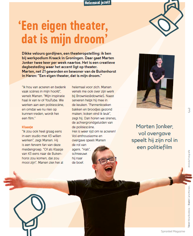 ☀️ Vakantietijd 🌴 Waar droom jij dan van? Marten uit Haren weet het wel! Hij droomt van een eigen theater! Dit acteertalent speelt nu al vol overgave zijn rol in een politie scène. Welke droom ga jij najagen?