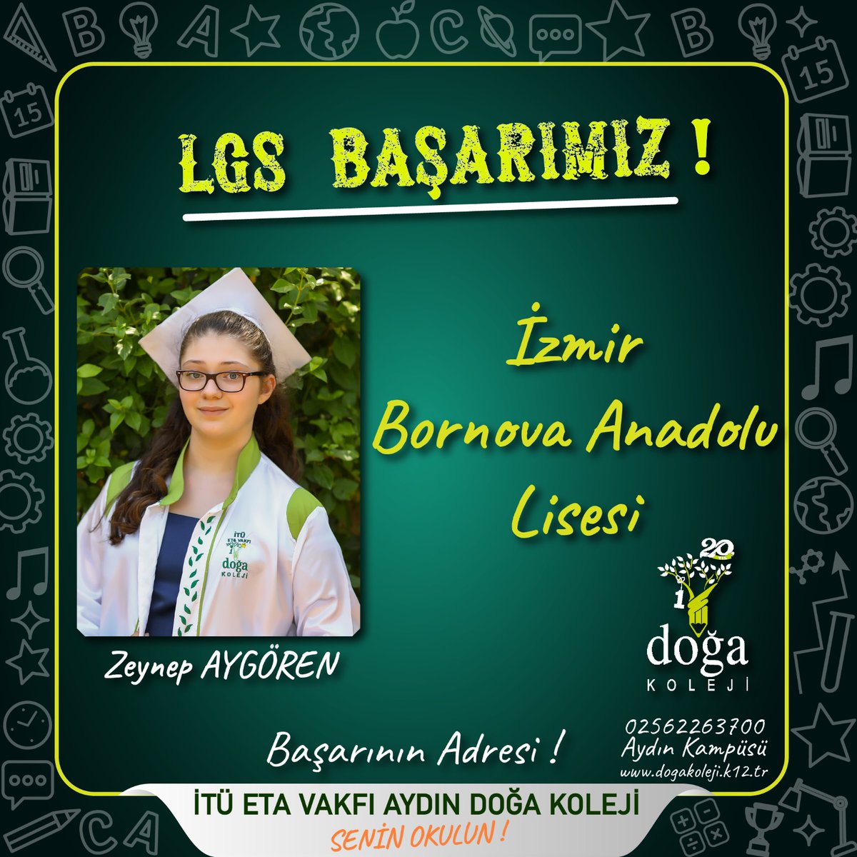 Aydın Doğa Koleji (@dogakolejiaydin) on Twitter photo Aydın Doğa Koleji LGS’de Yine Zirvede 🥇
Aydın Doğa Koleji olarak 2022 LGS yerleştirme sonuçları ile başarımızı taçlandırdık. Emeği geçen tüm öğrenci, öğretmen ve velilerimizi tebrik ederiz.
@aliaykut0909 <a href="/huseyinbas87/">Hüseyin BAŞ</a>
<a href="/GungerHulya/">Hülya Köse GÜNGER</a> <a href="/Sedaahan8/">Seda Şahan</a> Aydın Doğa Koleji LGS’de Yine Zirvede 🥇
Aydın Doğa Koleji olarak 2022 LGS yerleştirme sonuçları ile başarımızı taçlandırdık. Emeği geçen tüm öğrenci, öğretmen ve velilerimizi tebrik ederiz.
@aliaykut0909 <a href="/huseyinbas87/">Hüseyin BAŞ</a>
<a href="/GungerHulya/">Hülya Köse GÜNGER</a> <a href="/Sedaahan8/">Seda Şahan</a>