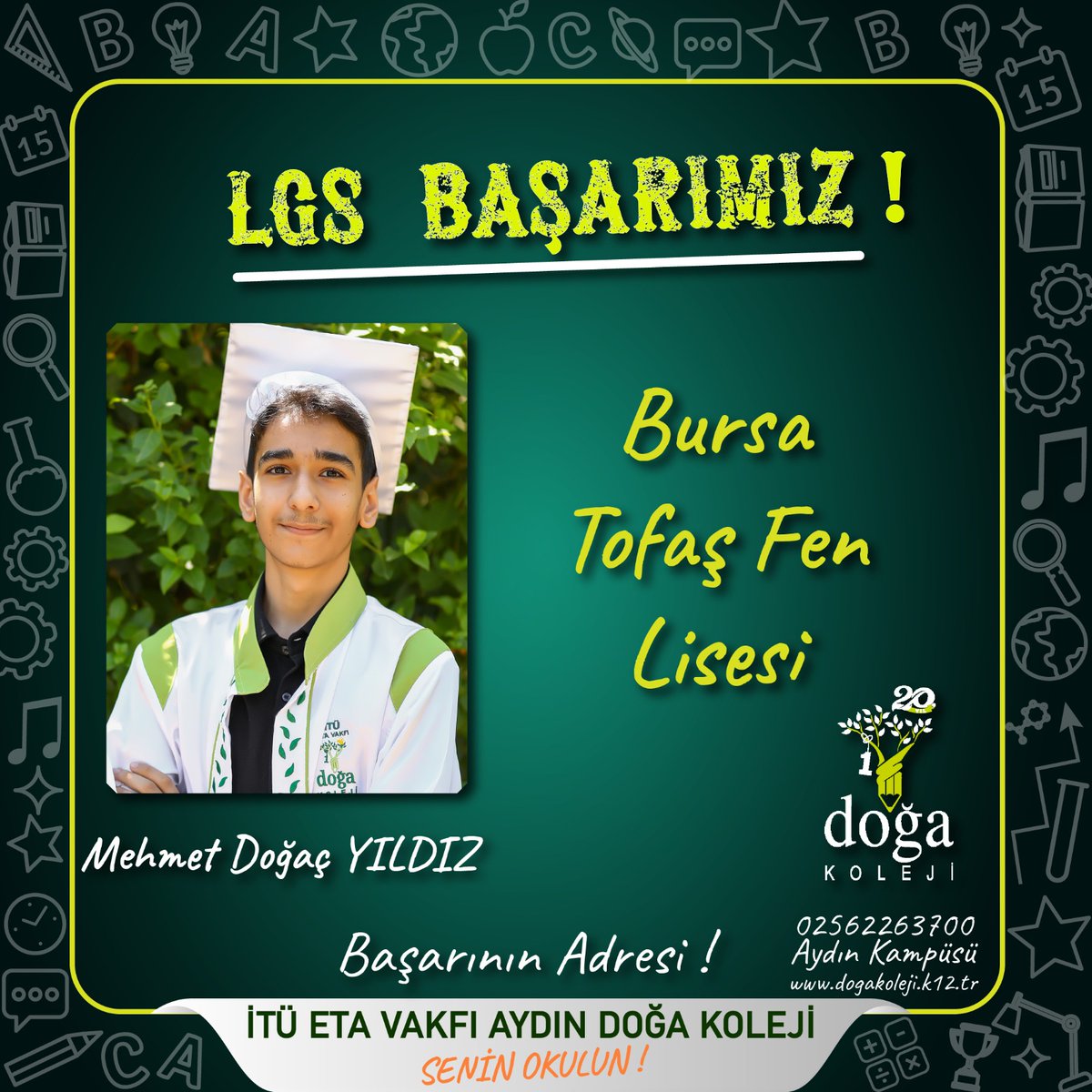 Aydın Doğa Koleji (@dogakolejiaydin) on Twitter photo Aydın Doğa Koleji LGS’de Yine Zirvede 🥇
Aydın Doğa Koleji olarak 2022 LGS yerleştirme sonuçları ile başarımızı taçlandırdık. Emeği geçen tüm öğrenci, öğretmen ve velilerimizi tebrik ederiz.
@aliaykut0909 <a href="/huseyinbas87/">Hüseyin BAŞ</a>
<a href="/GungerHulya/">Hülya Köse GÜNGER</a> <a href="/Sedaahan8/">Seda Şahan</a> Aydın Doğa Koleji LGS’de Yine Zirvede 🥇
Aydın Doğa Koleji olarak 2022 LGS yerleştirme sonuçları ile başarımızı taçlandırdık. Emeği geçen tüm öğrenci, öğretmen ve velilerimizi tebrik ederiz.
@aliaykut0909 <a href="/huseyinbas87/">Hüseyin BAŞ</a>
<a href="/GungerHulya/">Hülya Köse GÜNGER</a> <a href="/Sedaahan8/">Seda Şahan</a>