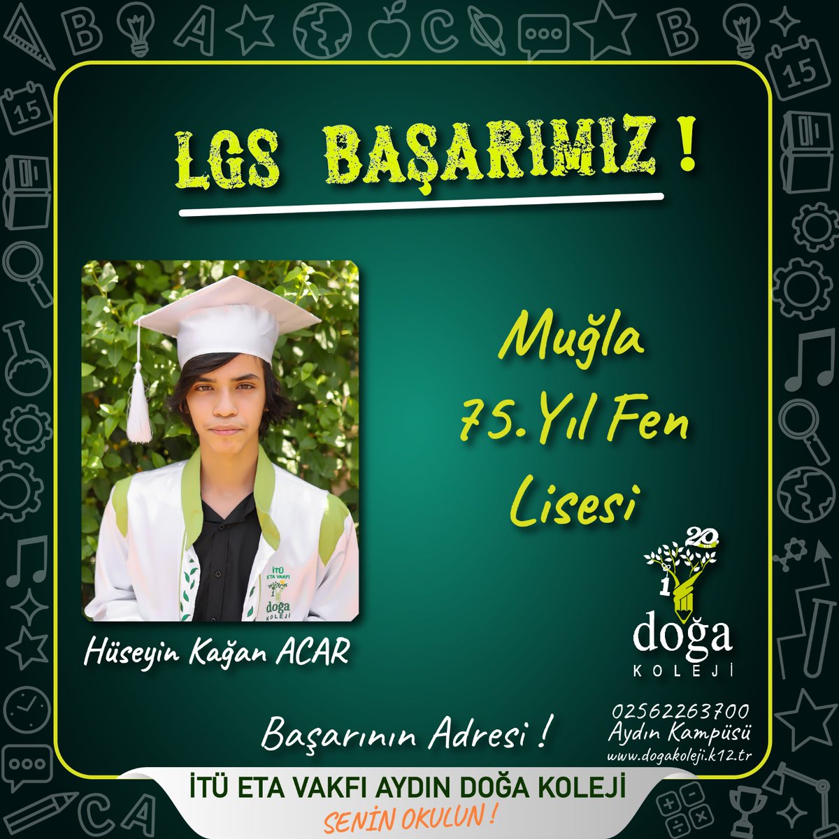 Aydın Doğa Koleji (@dogakolejiaydin) on Twitter photo Aydın Doğa Koleji LGS’de Yine Zirvede 🥇
Aydın Doğa Koleji olarak 2022 LGS yerleştirme sonuçları ile başarımızı taçlandırdık. Emeği geçen tüm öğrenci, öğretmen ve velilerimizi tebrik ederiz.
@aliaykut0909 <a href="/huseyinbas87/">Hüseyin BAŞ</a>
<a href="/GungerHulya/">Hülya Köse GÜNGER</a> <a href="/Sedaahan8/">Seda Şahan</a> Aydın Doğa Koleji LGS’de Yine Zirvede 🥇
Aydın Doğa Koleji olarak 2022 LGS yerleştirme sonuçları ile başarımızı taçlandırdık. Emeği geçen tüm öğrenci, öğretmen ve velilerimizi tebrik ederiz.
@aliaykut0909 <a href="/huseyinbas87/">Hüseyin BAŞ</a>
<a href="/GungerHulya/">Hülya Köse GÜNGER</a> <a href="/Sedaahan8/">Seda Şahan</a>