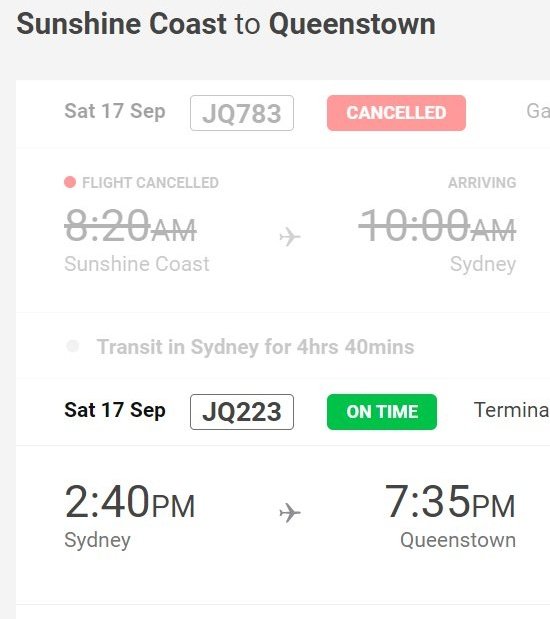 two cancelled flights on one day absolutely splendid 😃