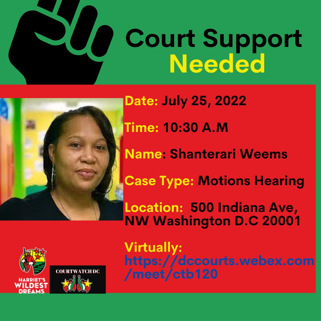 #CourtSupport <a href="/HarrietsDreams/">Harriet’s Dreams</a> <a href="/releasemd/">Life After Release</a>
