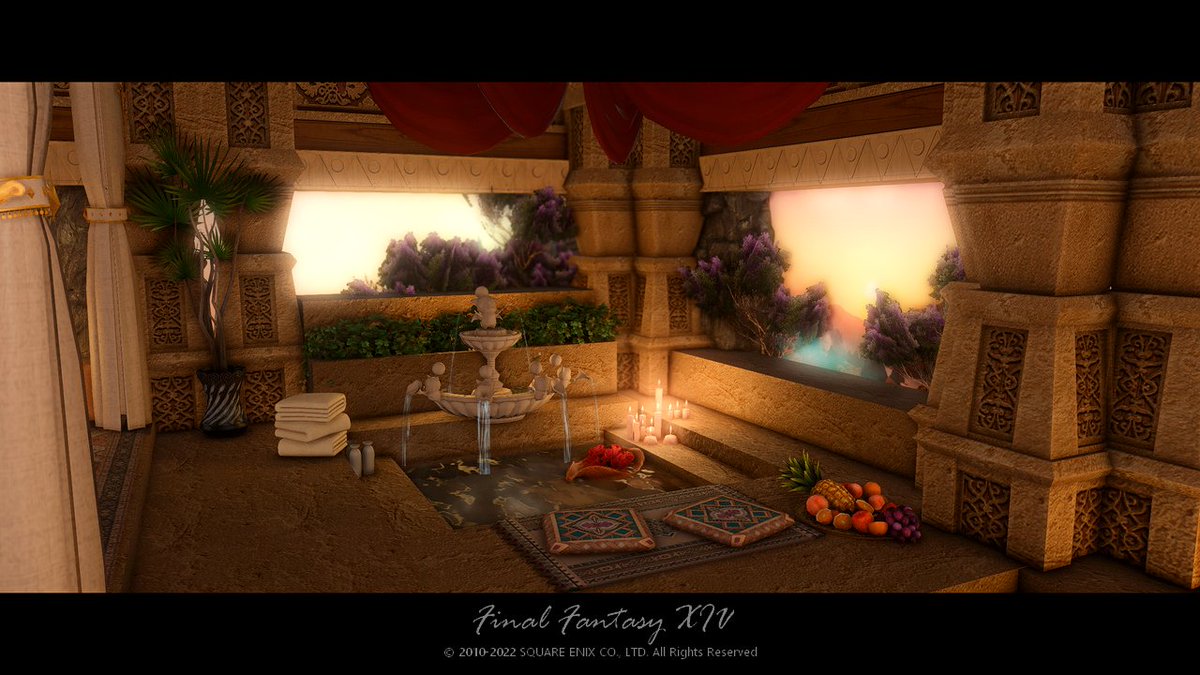 rinoverhere's tweet image. A small romantic Ul'dah theme riad.
Size: M
#FF14 #ffxivhousing #FF14housing #FF14ハウジング #HousingEden #hgxiv