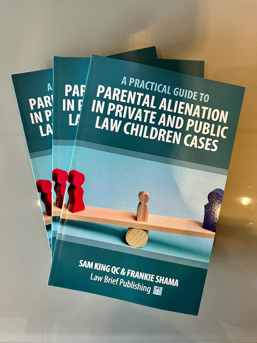 4PBFamilyLaw's tweet image. Congratulations to @King_Barrister and @FrankieShama on the publication of their book: ‘A Practical Guide to Parental Alienation in Private and Public Law Children Cases’.

Published by @lawbriefpub. Available at 
lawbriefpublishing.com/product/parent… and 
amazon.co.uk/Practical-Pare…