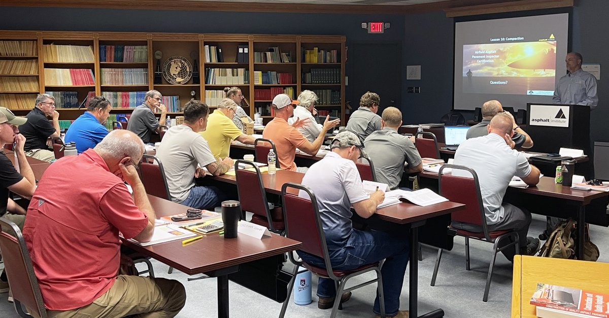 Asphalt_Inst's tweet photo. We had a great group of airport professionals for our Airfield Asphalt Pavement Inspector Certification course last week. Check out the rest of our airport/airfield courses scheduled for the fall. #education #training 🛬https://t.co/yvPFoPgMWL https://t.co/ixok2YTwNR