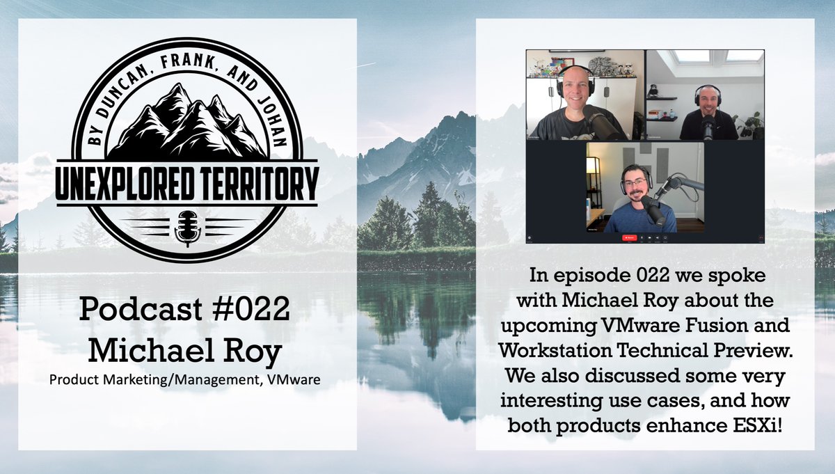 Unexplored Territory Podcast (@unexploredpod) on Twitter photo Yes, we got <a href="/mikeroySoft/">Michael Roy</a> in the current episode to discuss the upcoming Fusion and Workstation Tech preview! Spotify: spoti.fi/3z8du3p. Apple: apple.co/3v9P2gM. Or anywhere else you get your podcast! Yes, we got <a href="/mikeroySoft/">Michael Roy</a> in the current episode to discuss the upcoming Fusion and Workstation Tech preview! Spotify: spoti.fi/3z8du3p. Apple: apple.co/3v9P2gM. Or anywhere else you get your podcast!