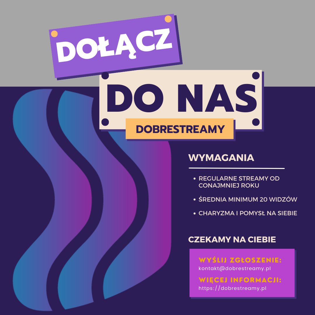 DobreStreamy's tweet photo. 🔥REKRUTUJEMY! 🔥

Streamujesz od co najmniej roku? Wyślij zgłoszenie na ➡️ kontakt@dobrestreamy.pl ⬅️ 

➡️ Co możesz wnieść do grupy i dlaczego to właśnie Ciebie potrzebujemy? 

Więcej szczegółów: https://t.co/xcQMDAjIL6 https://t.co/VwXfZvxkm6