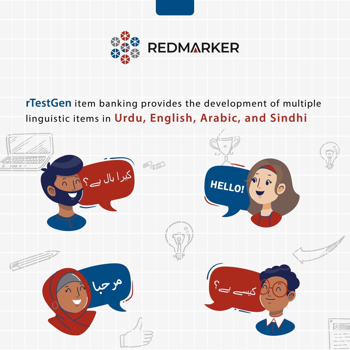 redmarkersystem's tweet photo. Item banking has the capability to incorporate the use of any other #international language into the #software solution which makes its an exceptional cutting-edge item #bank solution. #rTestGen item #banking generates #items in Urdu, English, Arabic, and Sindhi.
#edtech https://t.co/xYkLbHNHGr